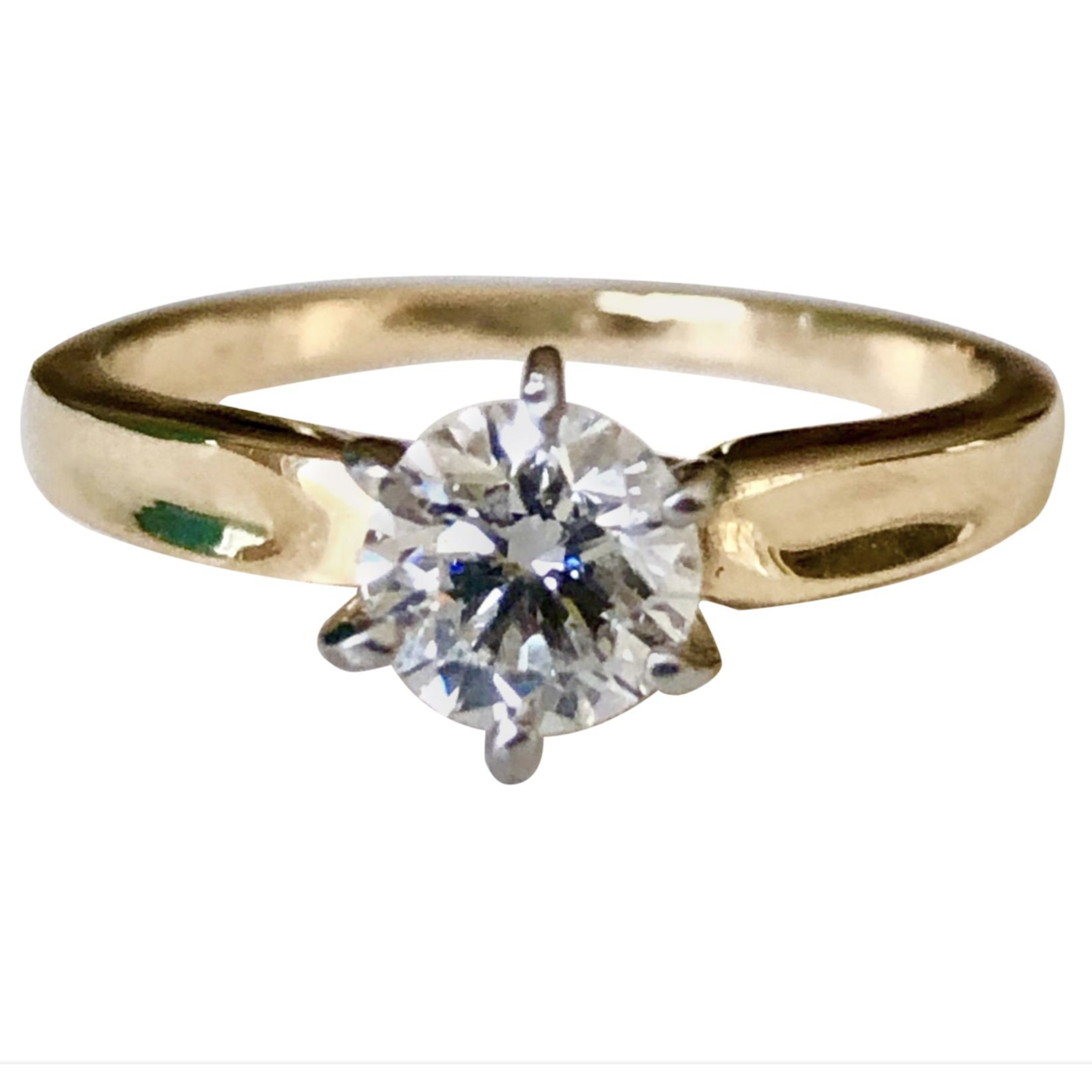 Vintage 0.75 Carat Natural Diamond Engagement Ring 18K & Platinum