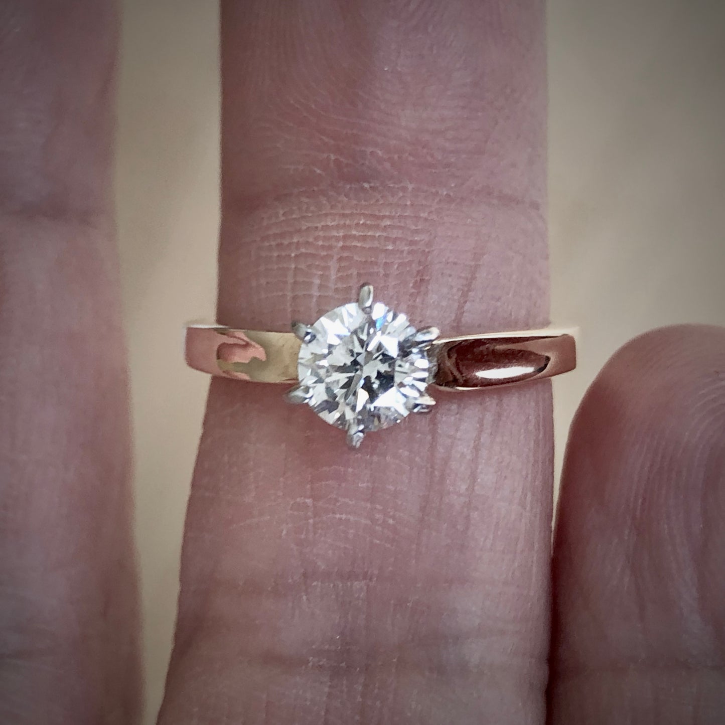 Vintage 0.75 Carat Natural Diamond Engagement Ring 18K & Platinum