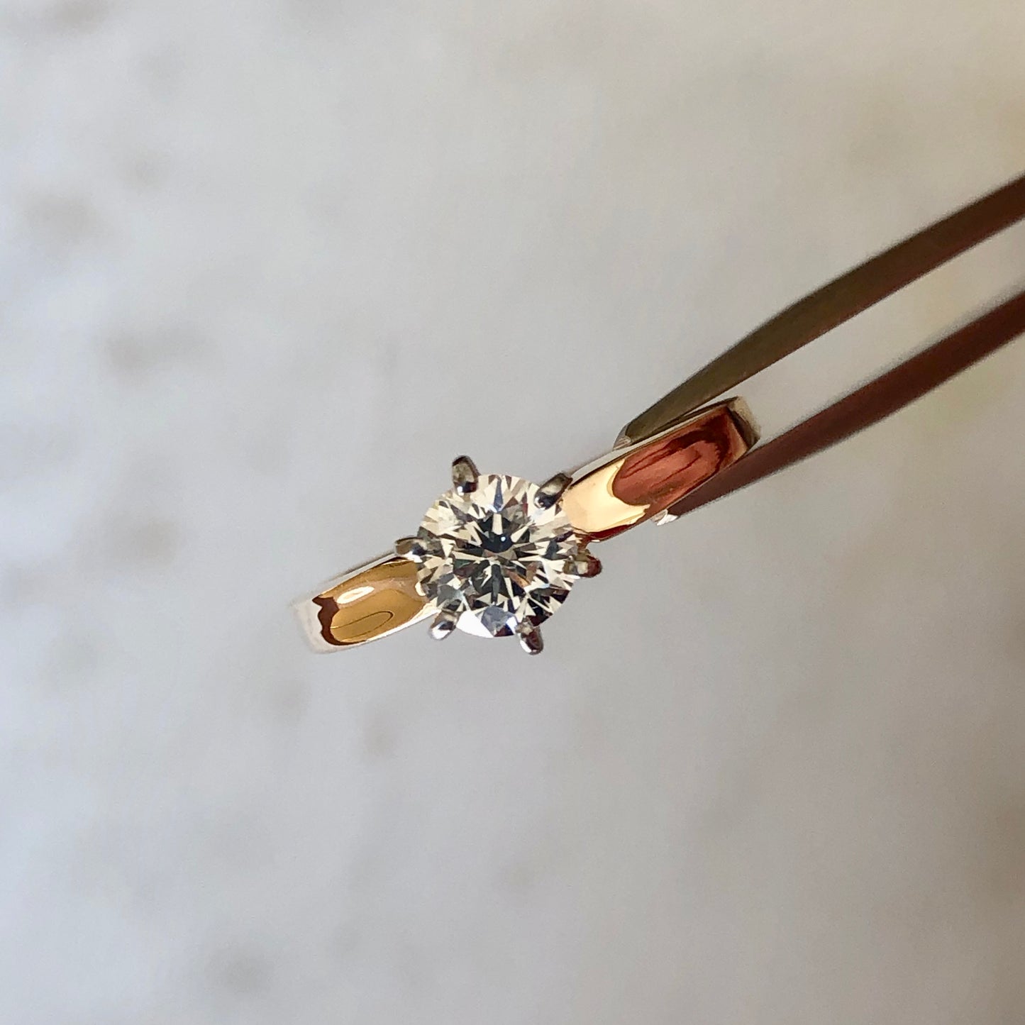 Vintage 0.75 Carat Natural Diamond Engagement Ring 18K & Platinum